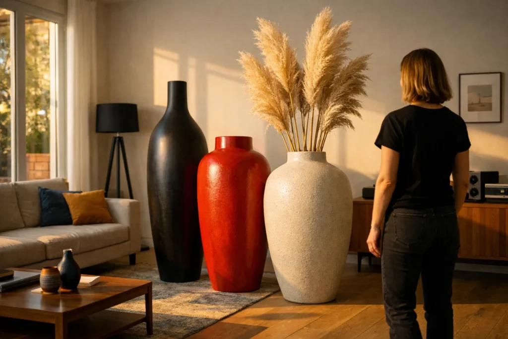 L’impact visuel des grands vases à poser au sol dans la décoration moderne