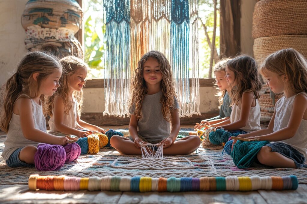 Réalisation d&rsquo;un macramé mural facile pour enfants