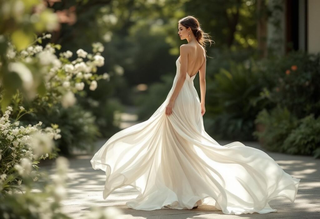 Quand la fluidité devient statement : la robe trapèze longue au cœur des tendances