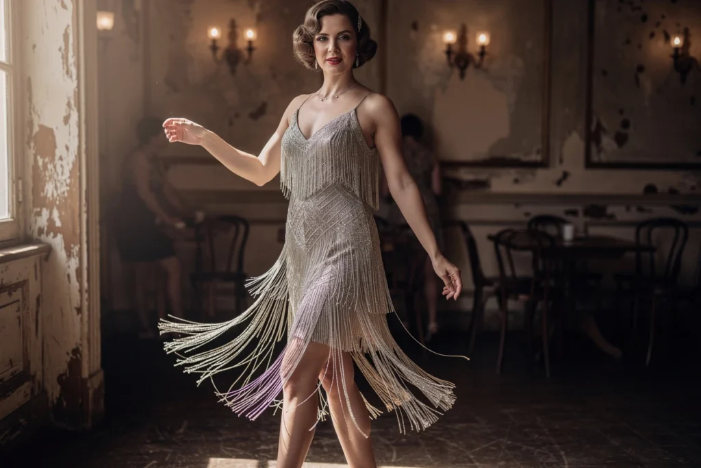 Le swing des franges : pourquoi la robe charleston reste la star des looks festifs