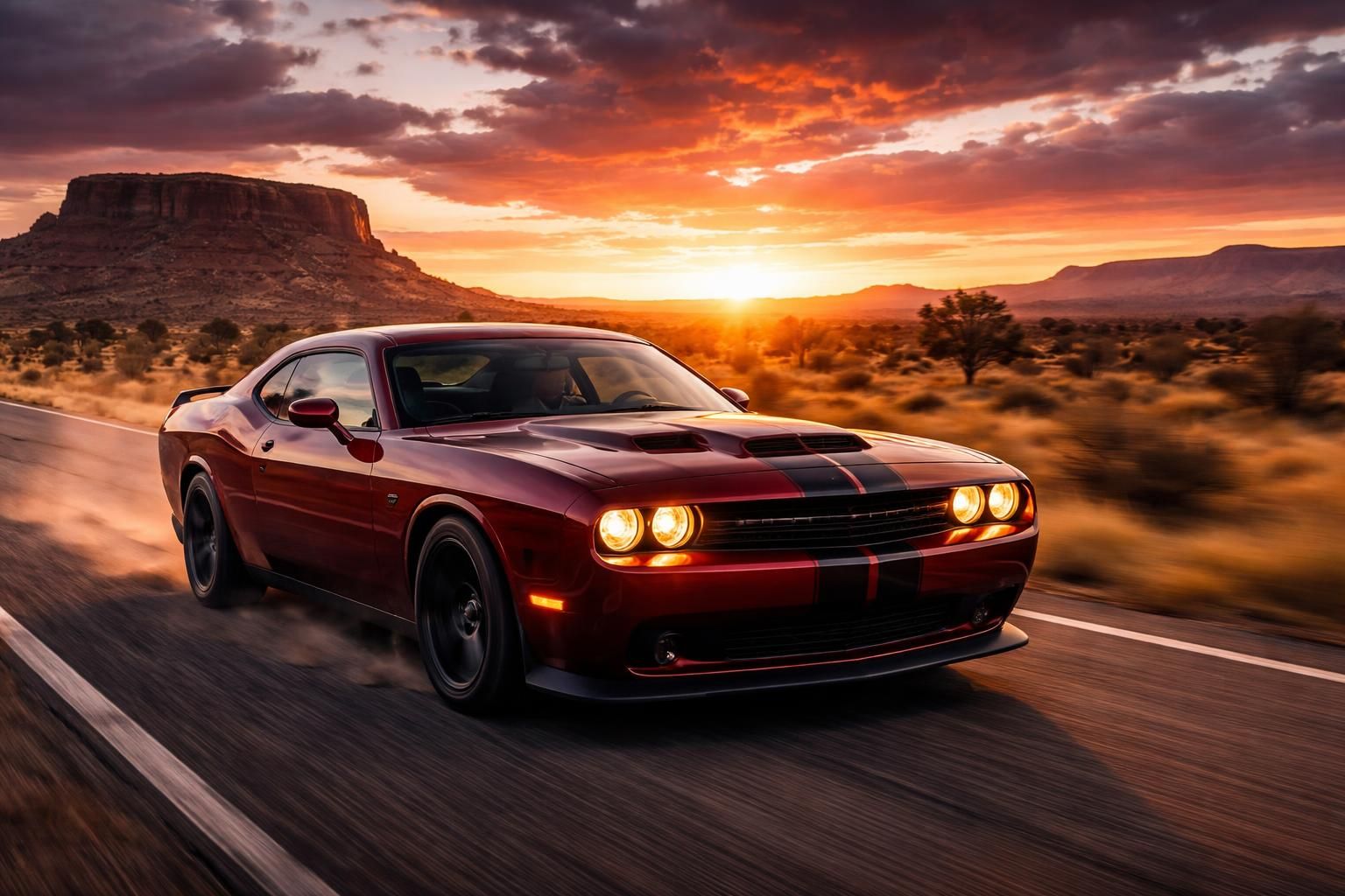 plongez dans l'esprit rebelle d'ac/dc avec 'highway to hell' et vivez des roadtrips inoubliables à bord de la puissante dodge challenger.