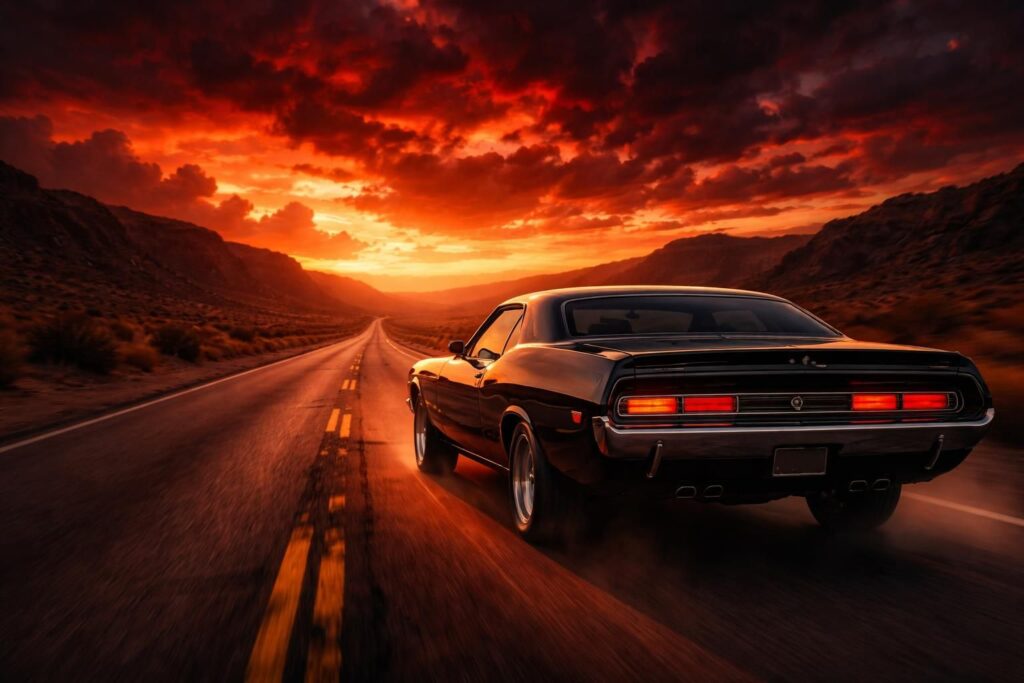 AC/DC Highway to Hell inspire les roadtrips en Dodge Challenger